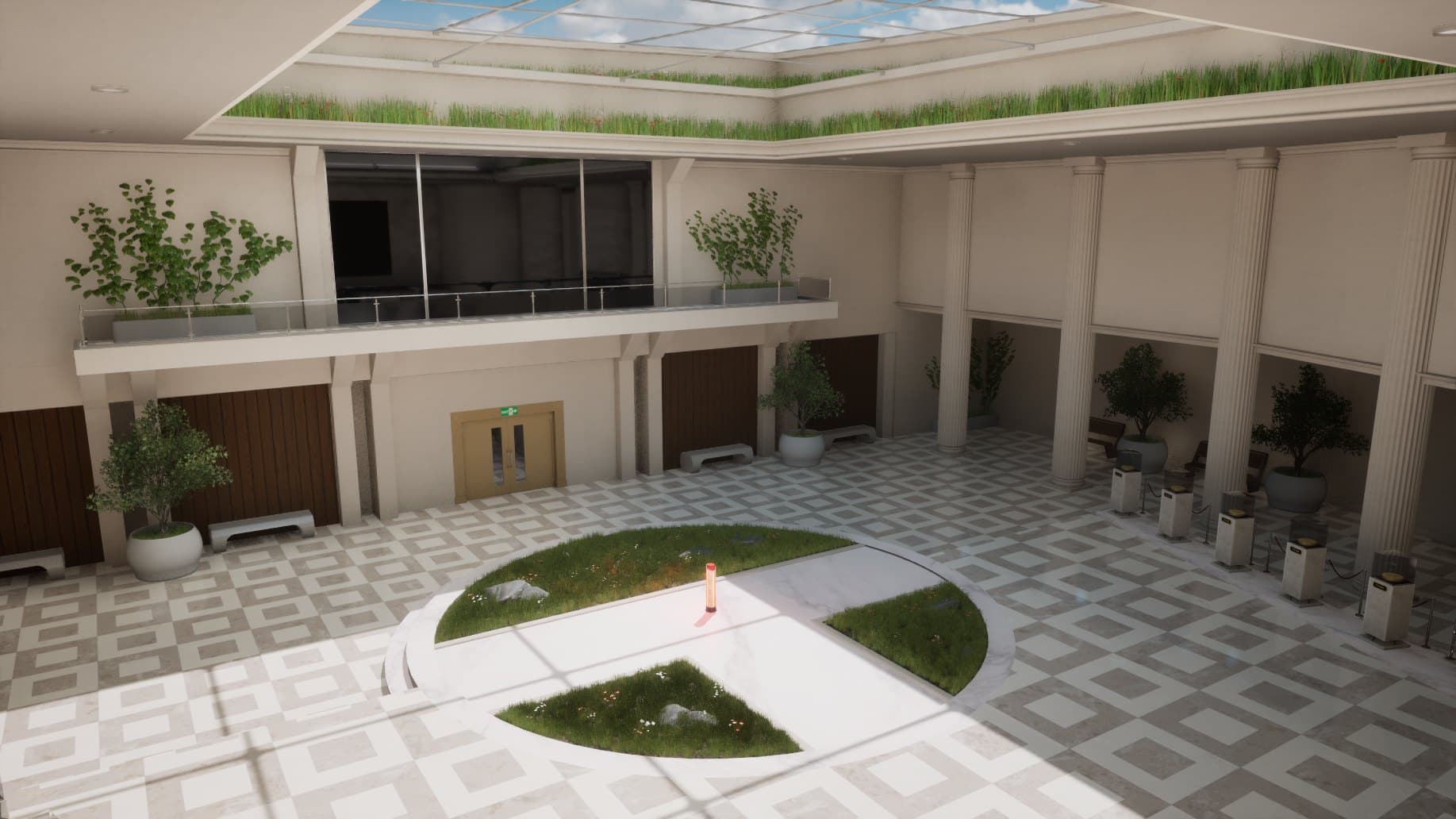 Museum courtyard from above