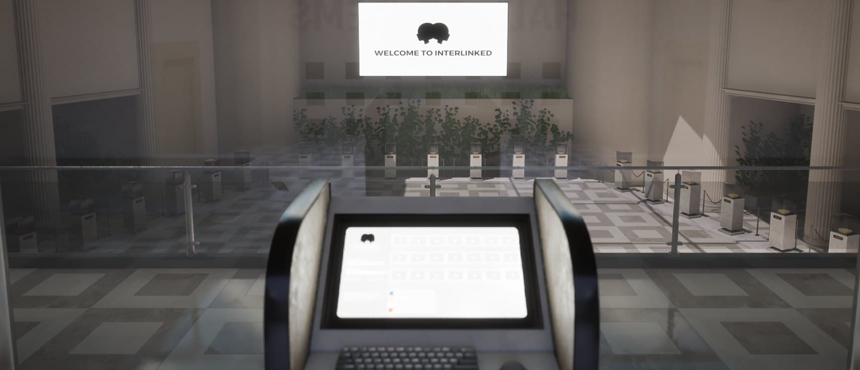 Gamemaster console over the arena