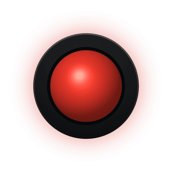Two choice buttons, one lit red